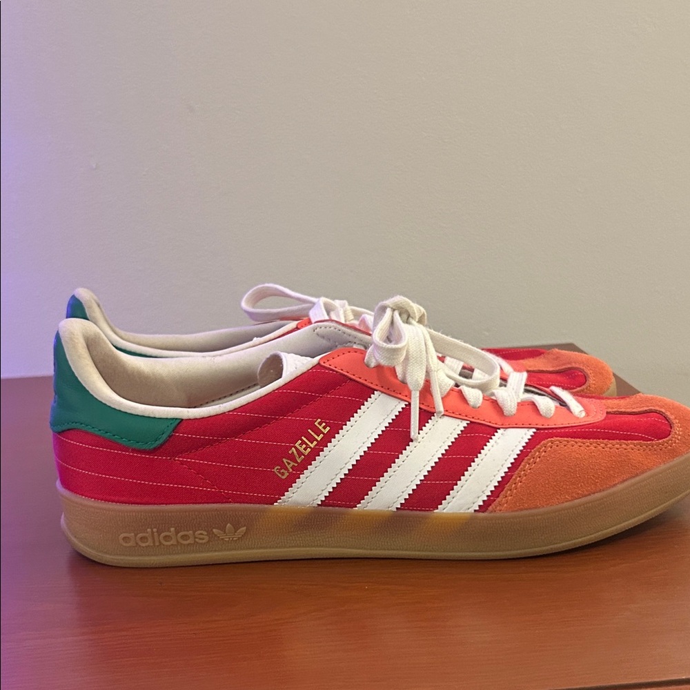 Adidas Gazelle Red and Green Sneakers - Picture 3 of 5